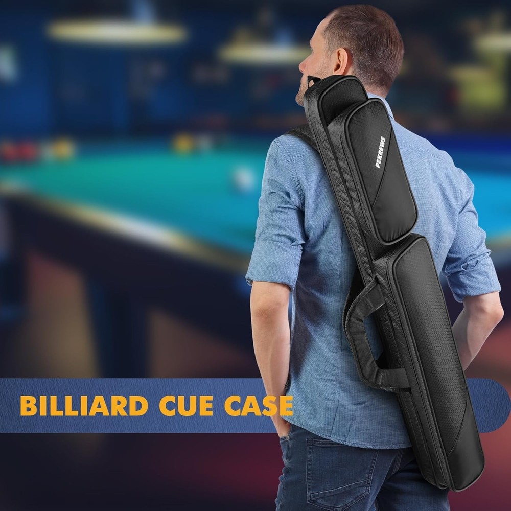 Lightweight Polyester Pool Cue Case 2x2 with Waterproof Fabric & Comfort Padding