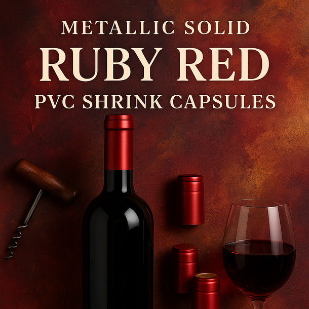 LD Carlson Metallic Solid Ruby Red PVC Shrink Capsules (30 ct)