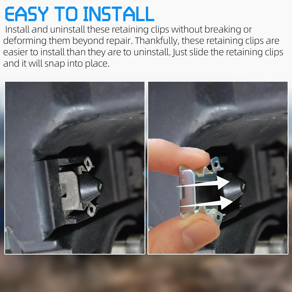 (6-Pack) Exact Replacement Pivot Headlight Retaining Clips Compatible with Ford