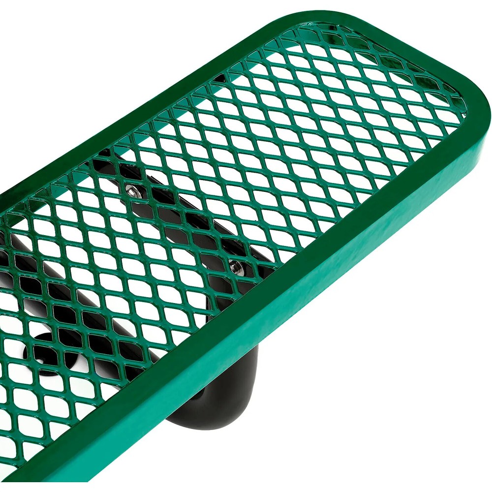 8' ADA Rectangular Picnic Table Expanded Metal Green (96" Long)