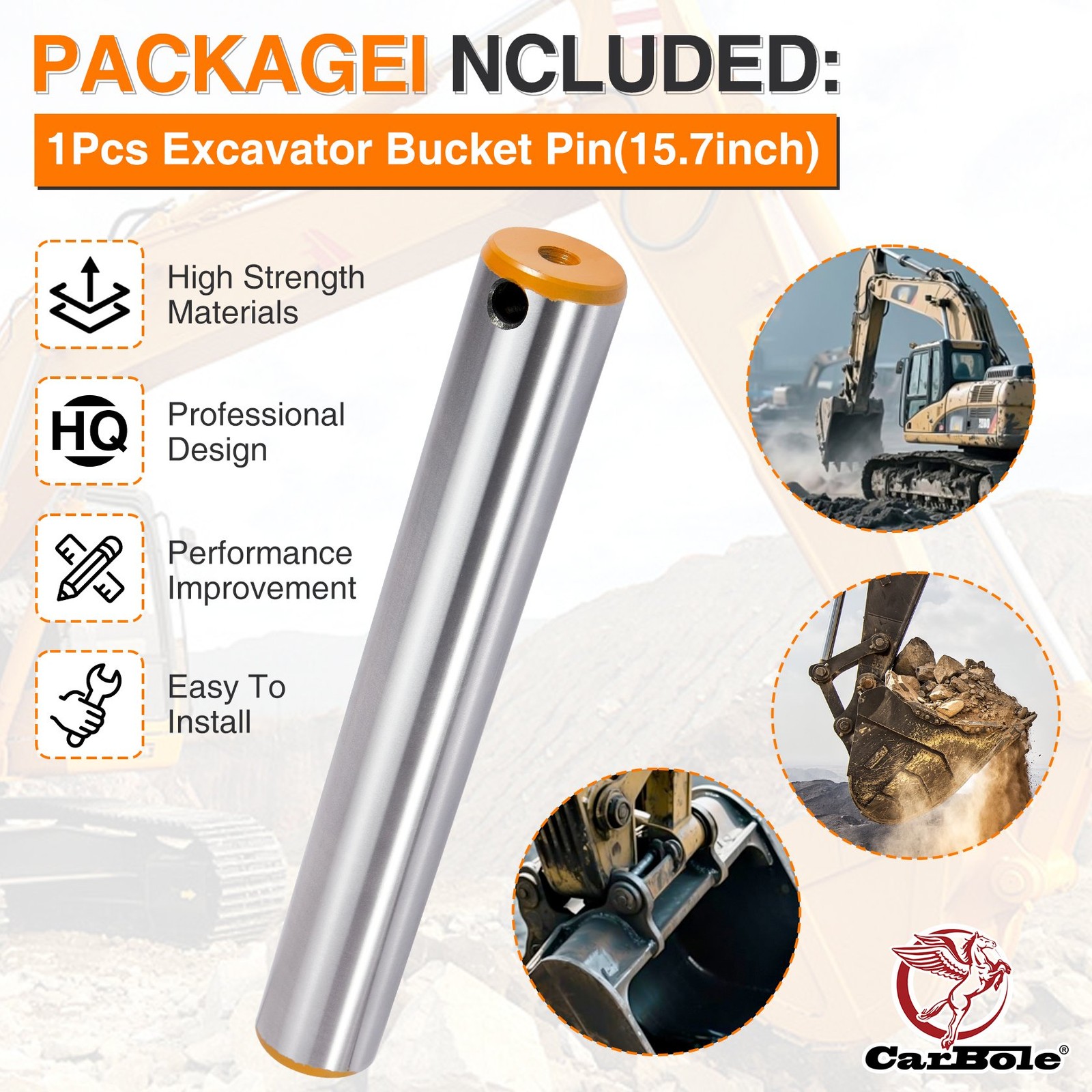 Universal 40 x 270mm Quick Connect Excavator Bucket Attachment Pin10-5/8” New