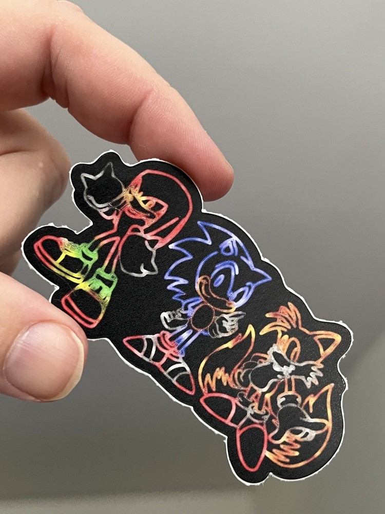 Sonic The Hedgehog Knuckles Tails Neon Sticker