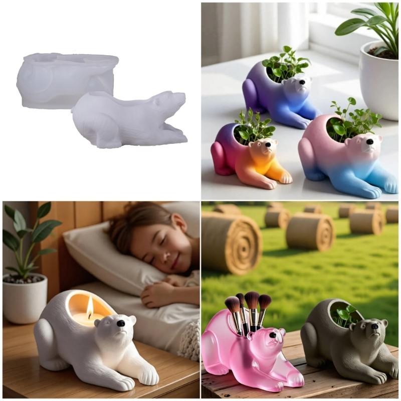 Sturdy Silicone Bear Mold For DIY Planters Making User Friendly Craft