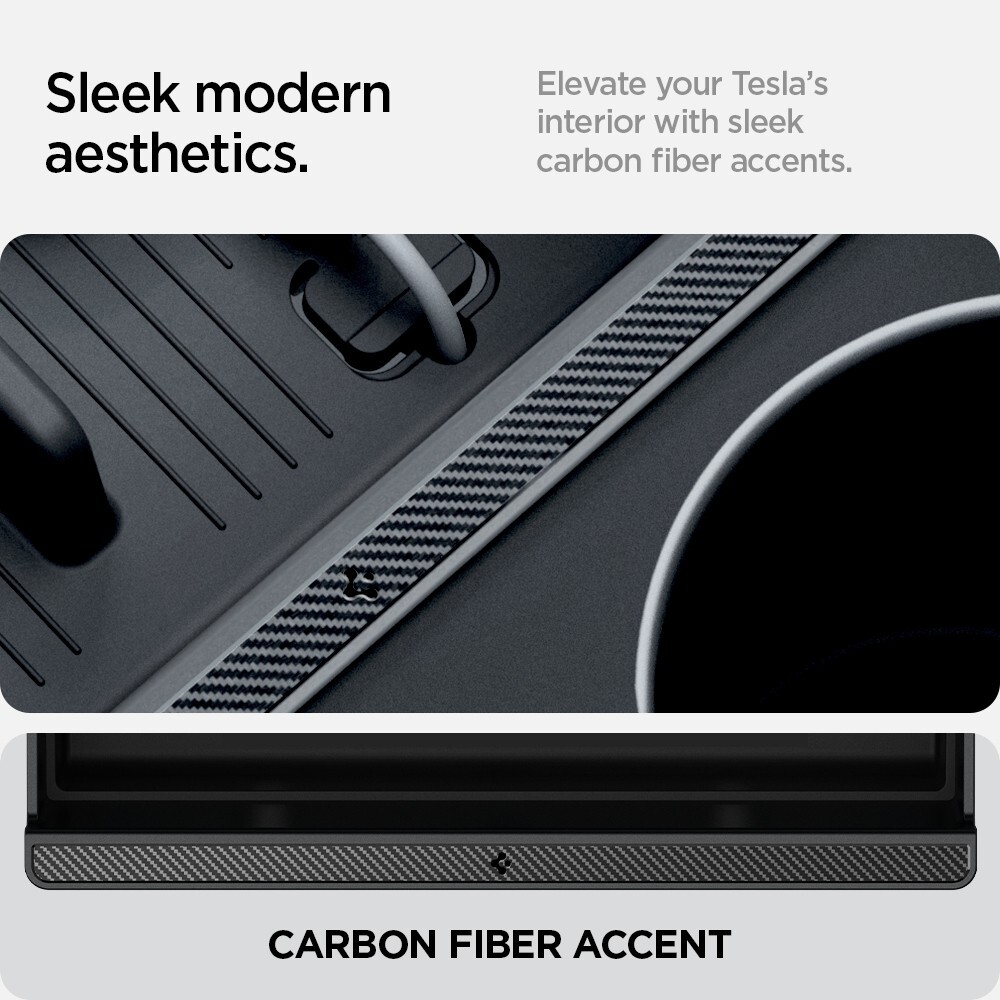 For Tesla Model 3 | Spigen Carbon Edition Center Console Organizer Tray