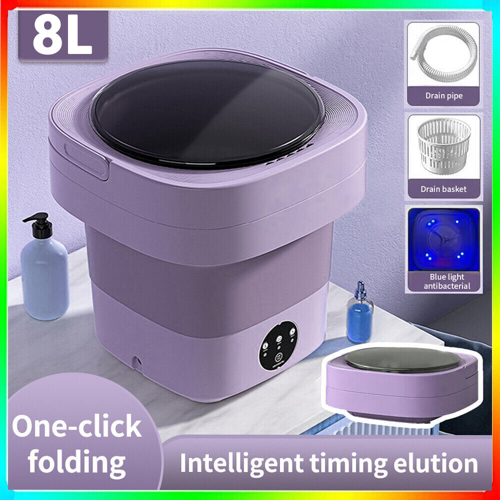 Mini Washing Machine 8L Folding Portable Sterilization Drying Laundry Machines