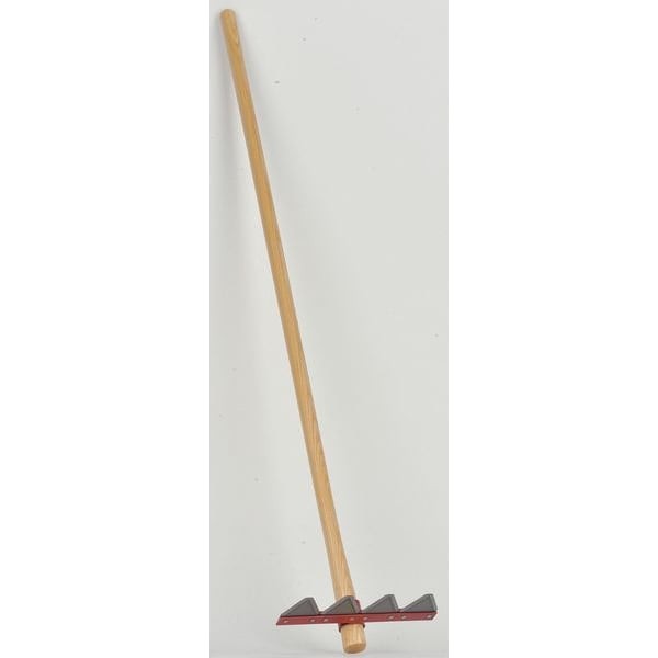 Council Tool Lw12-60 12 In Steel Fire Rake, 4 Tines, 60 In L Wood Handle