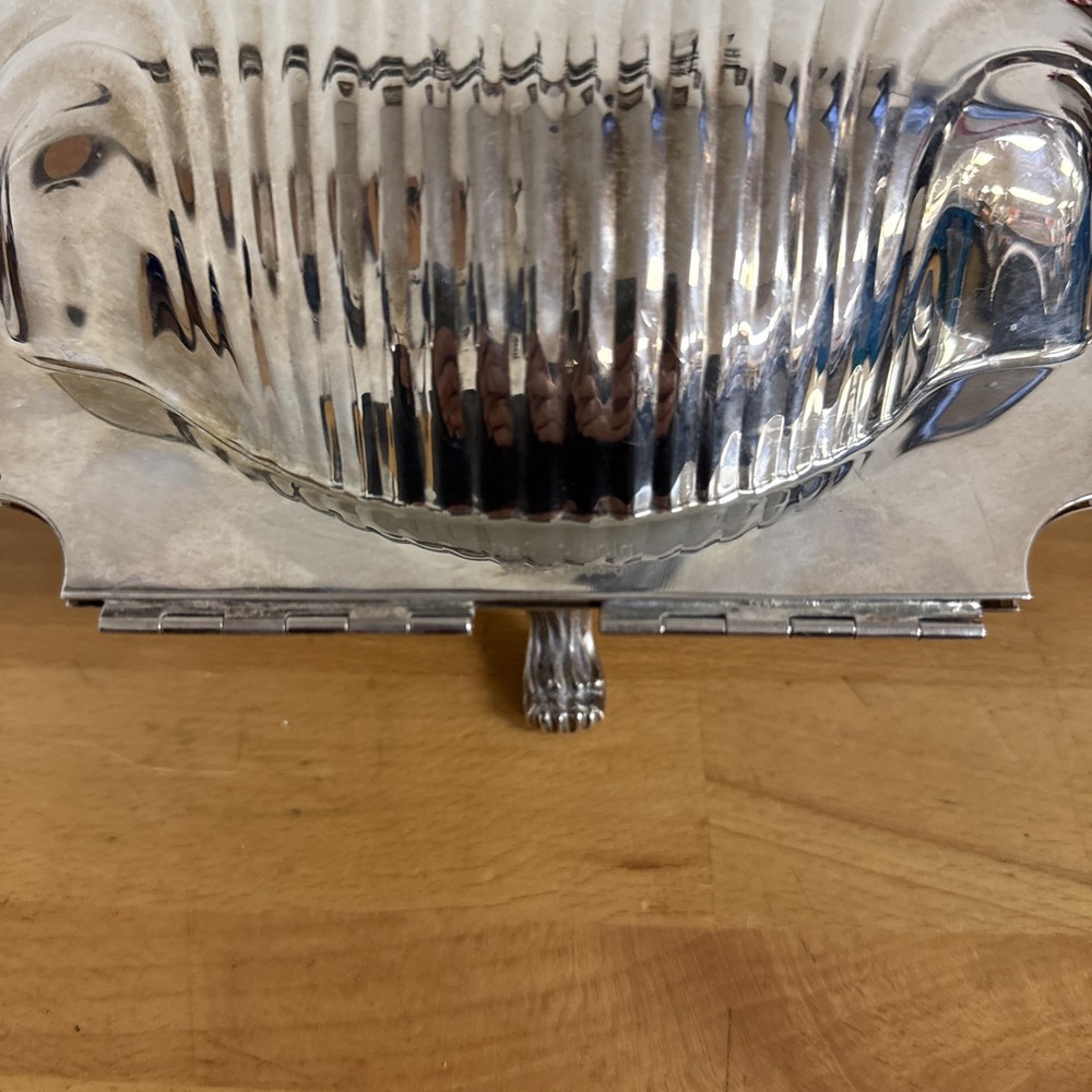 Vtg Sheffield Silver Plated Clam Shell Serving Dish - Scallop - 11” X 11” - LOOK