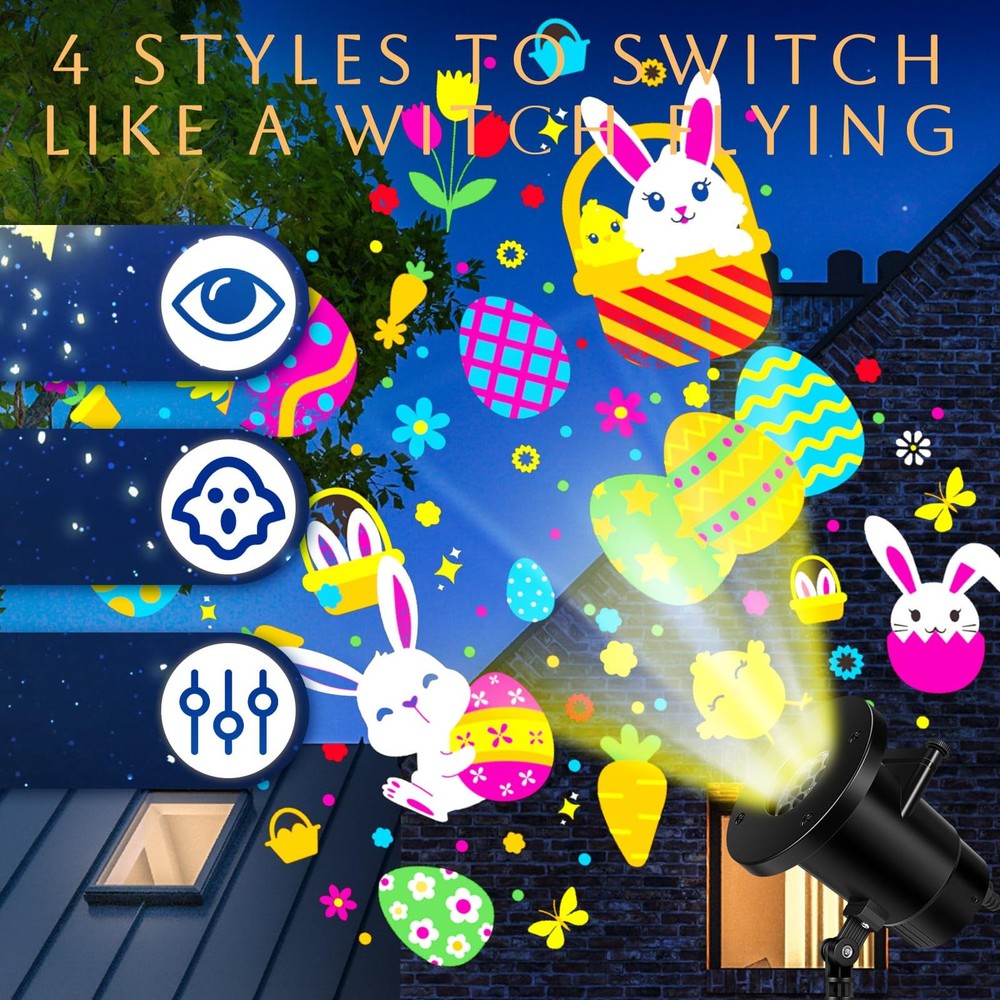 Lingvee Easter Decorations Projector Lights LED Projector Lights Outdoor with...