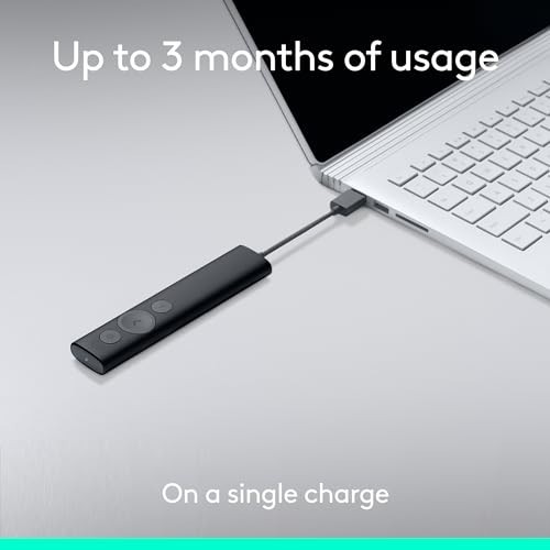 Universal Wireless Presentation Clicker with Laser Pointer, Bluetooth, 30m Range