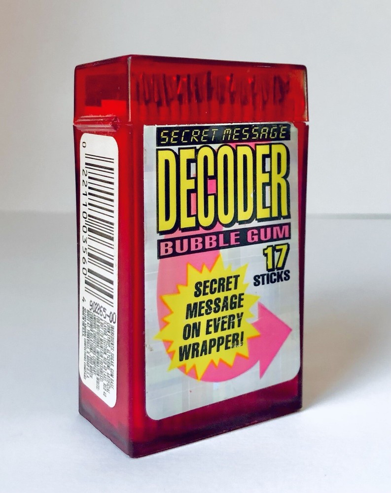 Vintage 1994 Amurol DECODER Bubble Gum Container 3” Candy BUBBLE BEEPER