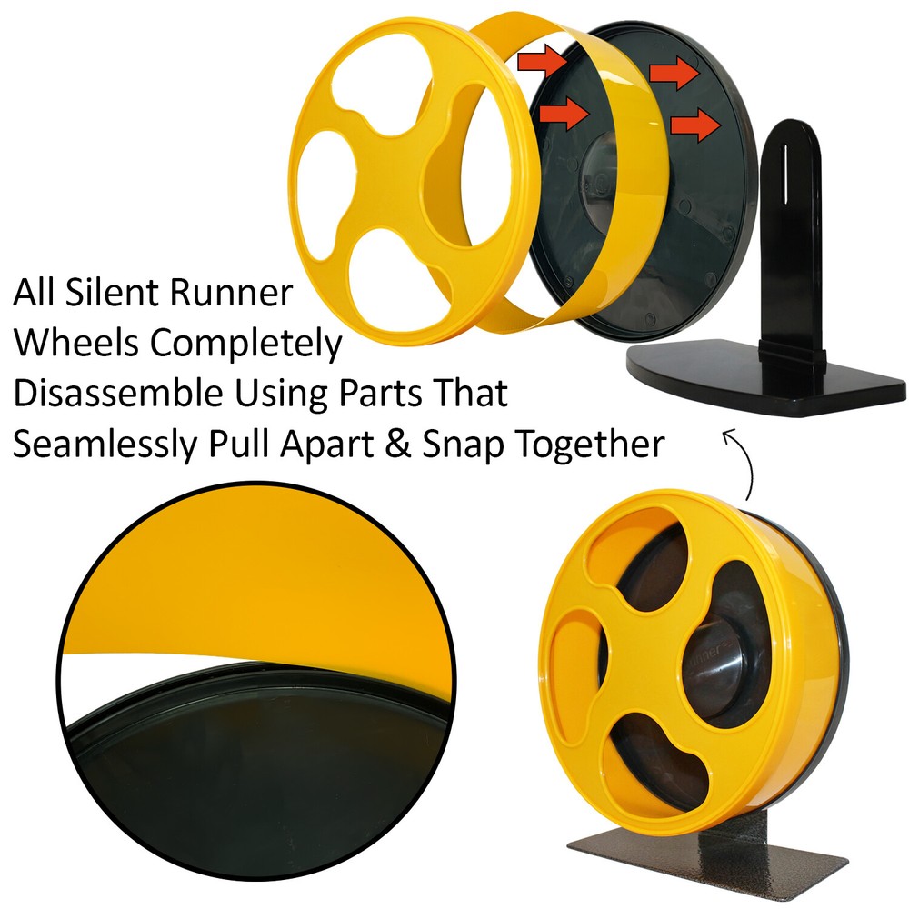 Silent Runner Wheel 9" + Autoclean Track + Cage Attachment - Exercise Wheel Set