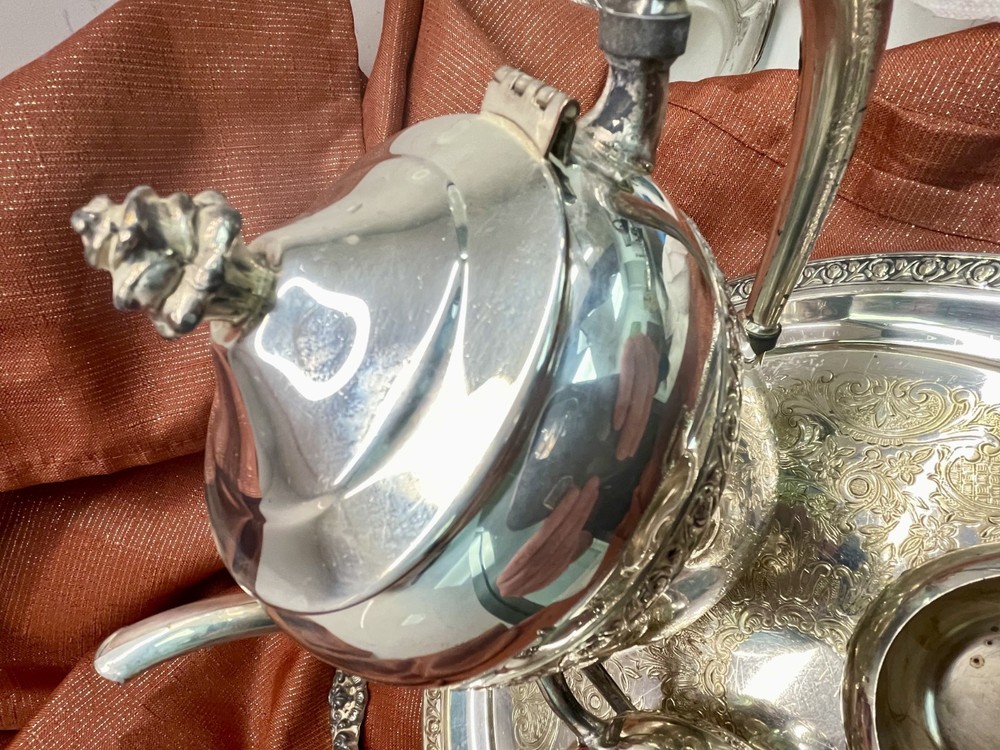 EB Rogers, 2307, Silver over Copper Tea Service