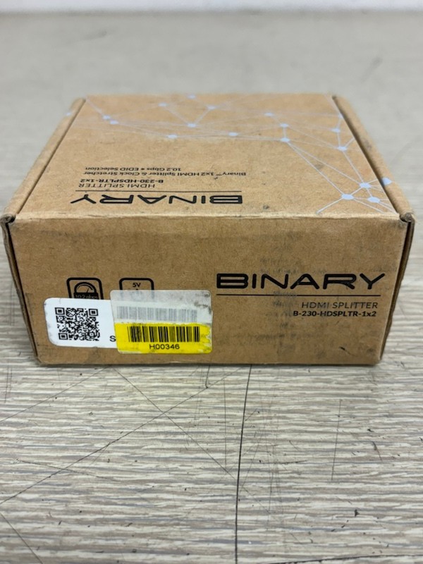 Binary B-230-HDSPLTR-1X2 Powered 4K HDMI 3D Splitter 10.2 Gbps