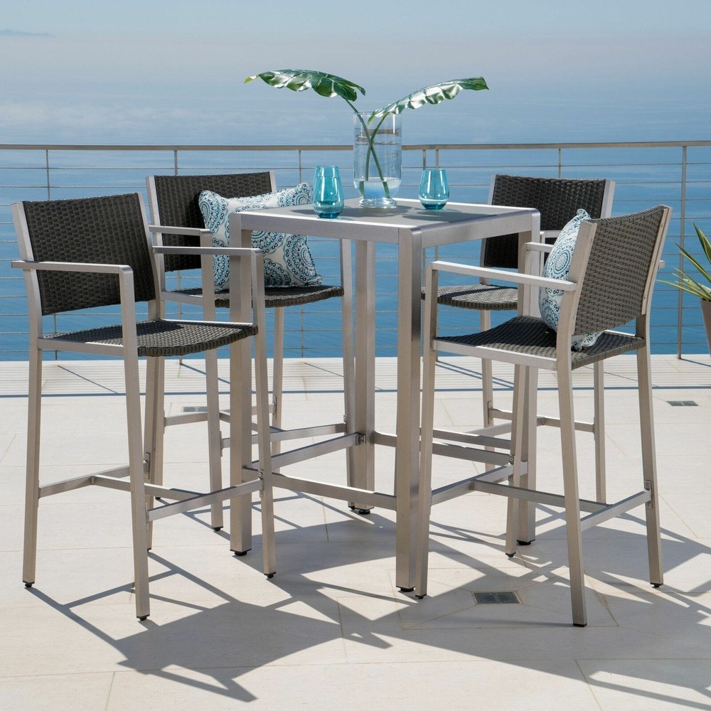 Outdoor Aluminum 5 Piece Bar Set