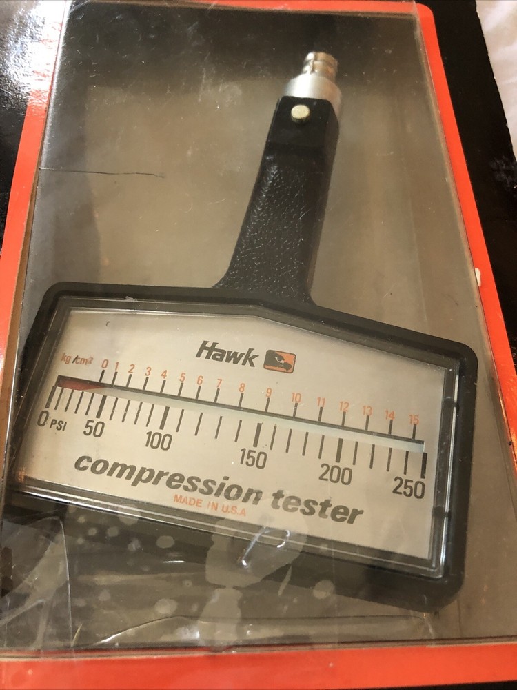 Vtg HAWK deluxe Compression Tester With Flexible Hose In Original Package