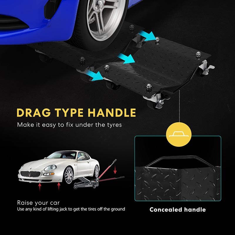 2/4pcs Car Dolly Wheel Heavy Duty Skate Auto Repair Dolly Slide 6000lbs Load