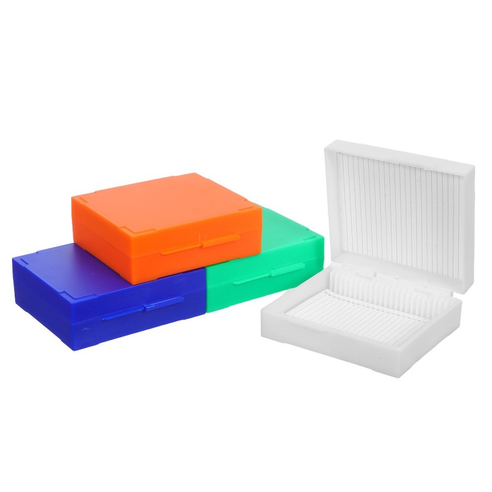 4 Pcs Microscope Slide Case Accessories Storage Holder Plastic Rectangle