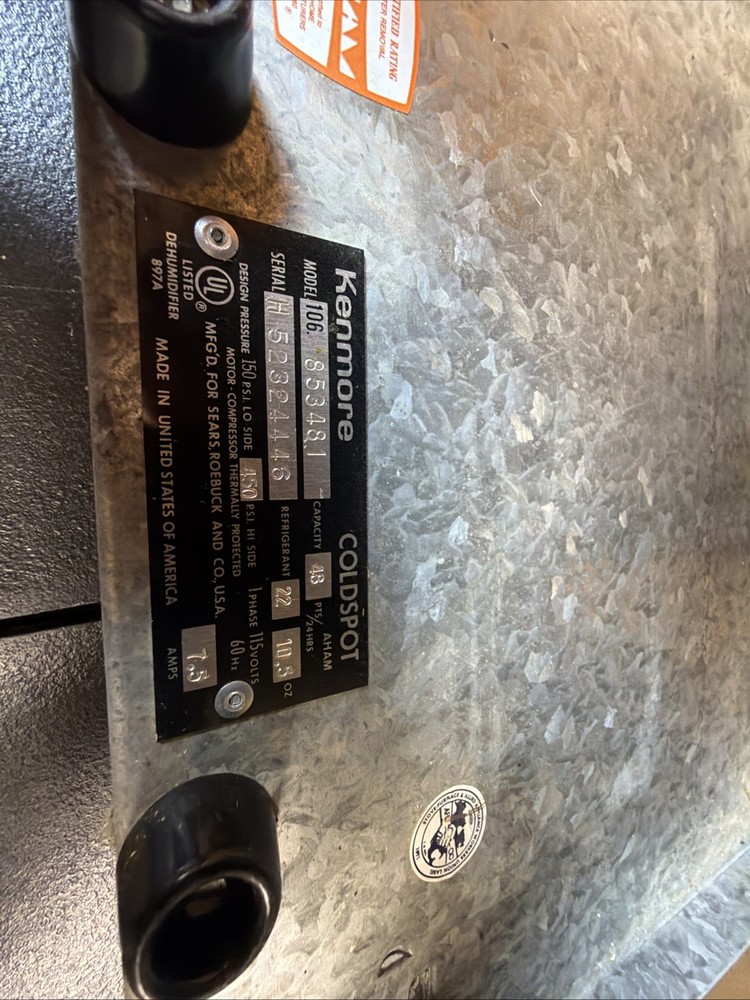 Kenmore Dehumidifier Front & Rear Grille Panel and Control Knob