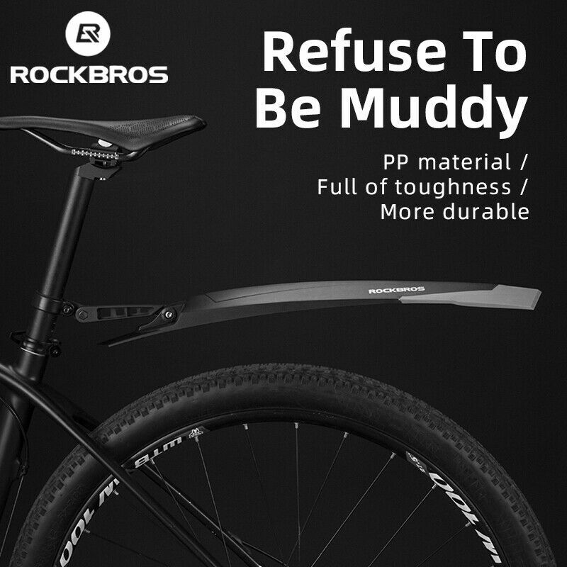 Rockbros Bicycle Mudguard Rubber Elasticity Adjustable Front Rear Bicycle Part