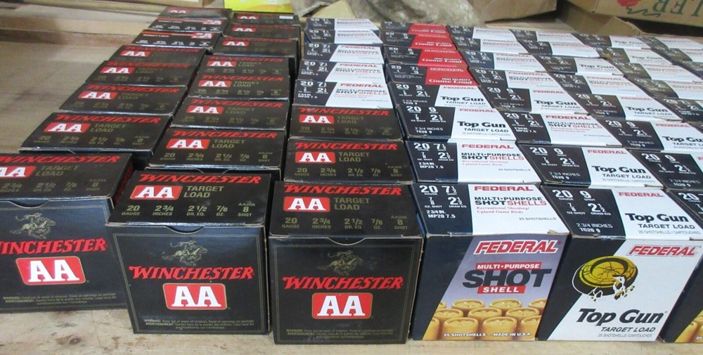 68 Empty 20 Ga Shotshell Boxes for ammo storage. (sh)