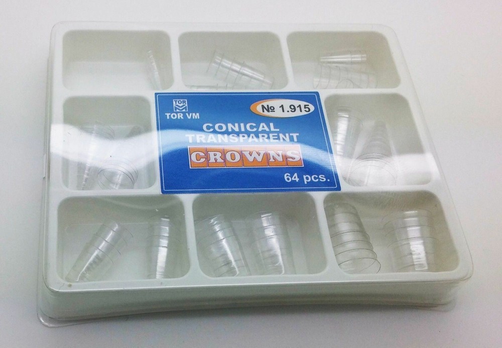 64 Pcs Dental Restoration Conical Transparent Crowns Preforms Matrices Matrix