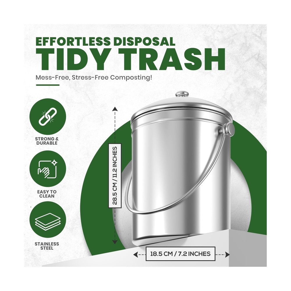 Utopia Kitchen Compost Bin for Kitchen Countertop, 1.3 Gallon Compo... Fast Ship