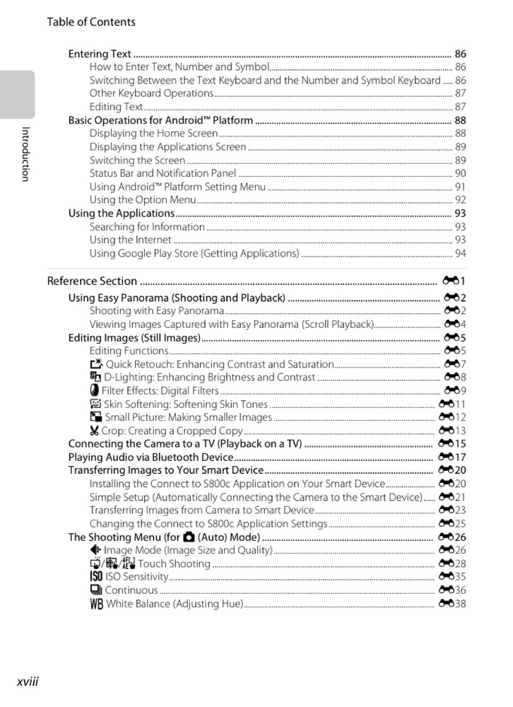 Nikon CoolPix S800c — User Reference Manual — 1/2 Size 5.5" x 8.5" Small Compact