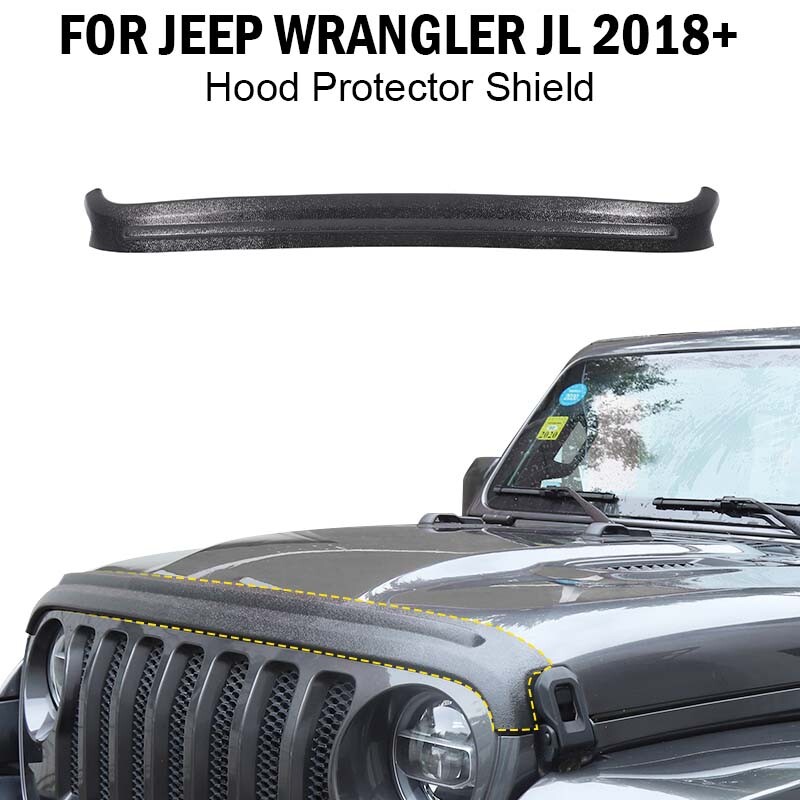 Hood Stone Guard Hood Air Deflector Bug Shield Fit For 2018-2022 Jeep Wrangler