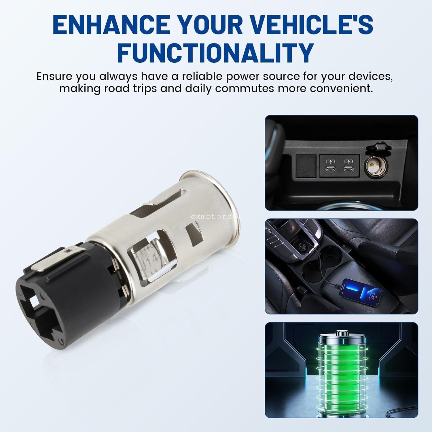 Power Outlet Base Cigarette Lighter Socket LH Side for 98-20 Ram 1500 2500 3500