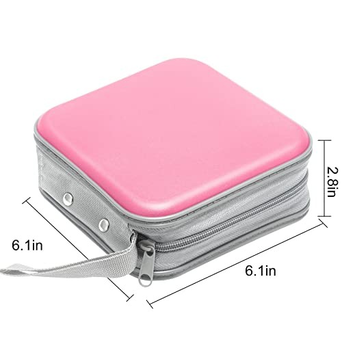 DVD Case CD Case Holders DVD Binder Wallet Hard Plastic 48 Capacity CD/DVD Pink