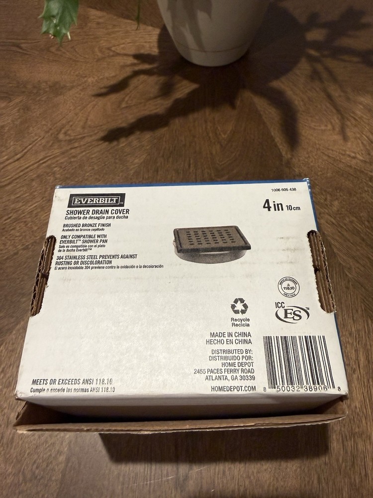 Everbilt Watershield Shower System 4 in. Bronze Square Grid Drain Grate