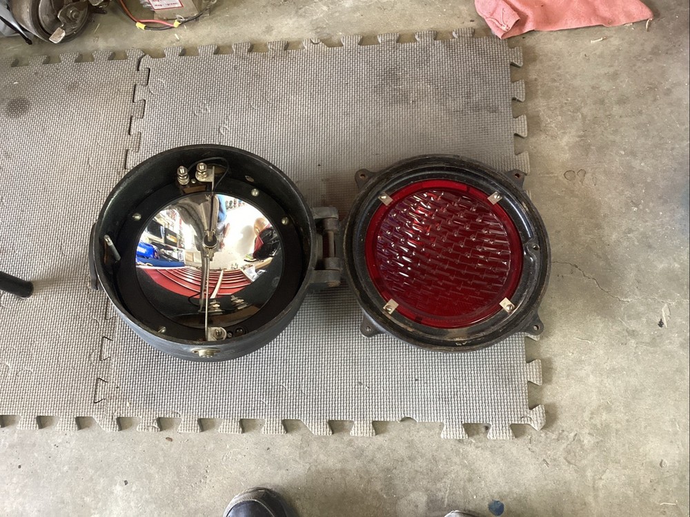 vintage railroad signal light