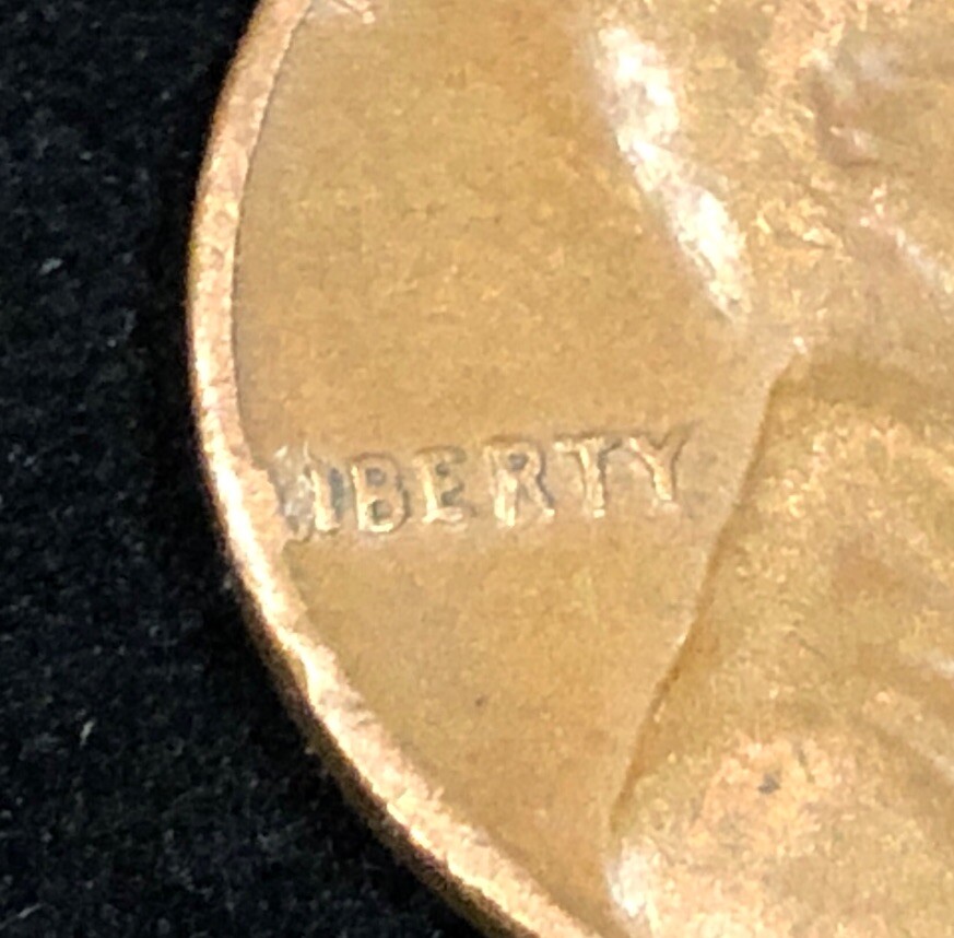 1968 D Penny L on Edge "Liberty"