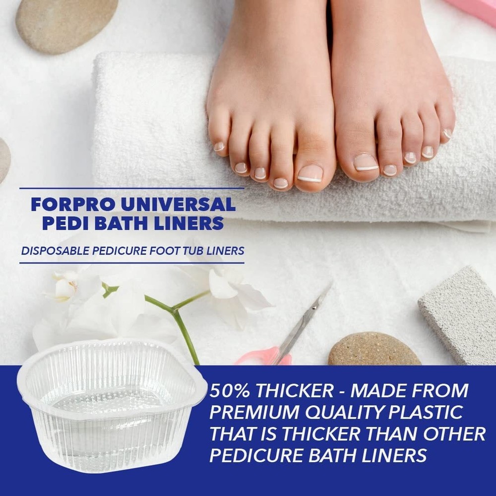 Universal Pedi Bath Liners 50% Thicker Disposable Foot Spa Liners 100-Count