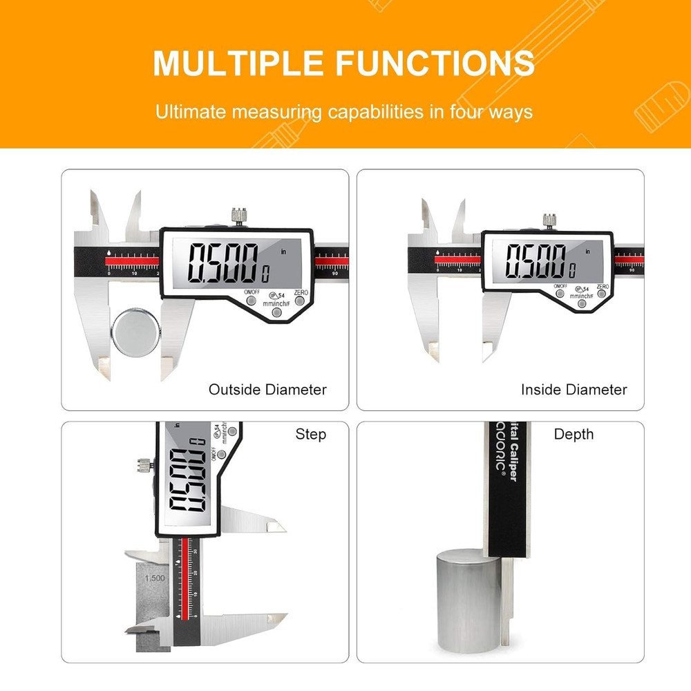 Digital Caliper 8 Caliper Measuring Tool Extreme Accuracy Waterproof Electroni