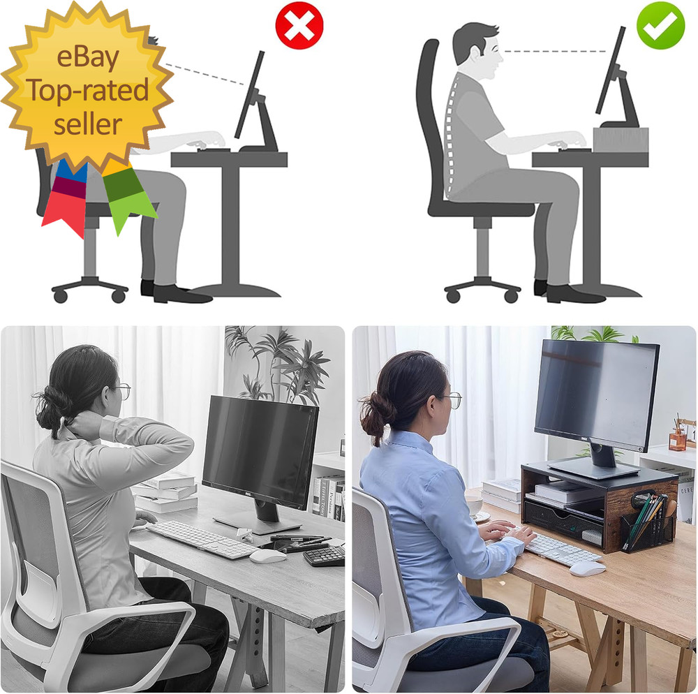Printer Stand Desktop Printer Stand with 2-Tier Storage Shelves for Home Office