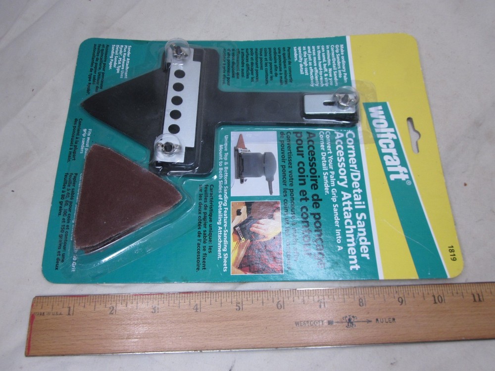Wolfcraft 1819 Corner Detail Sander Accessory Attachment Palm Sander conversion
