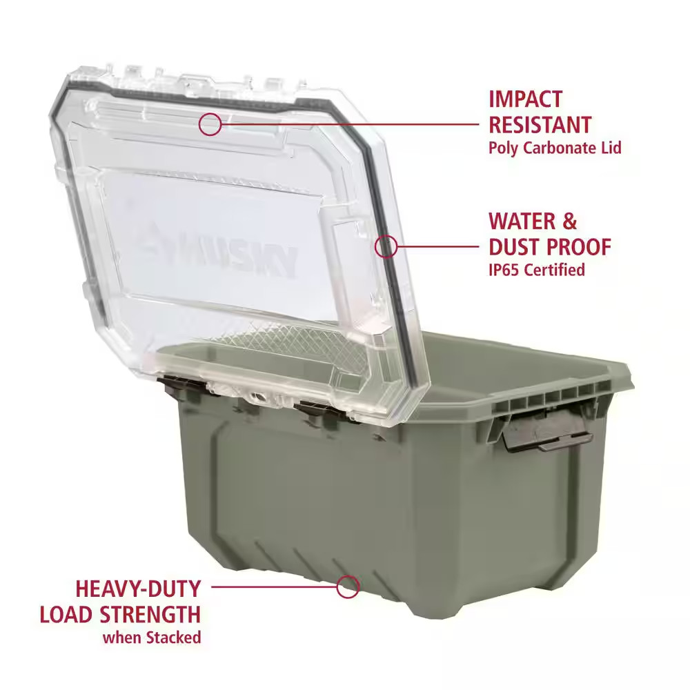 5-Gal. Professional Heavy Duty Waterproof Stackable Plastic Storage Container wi