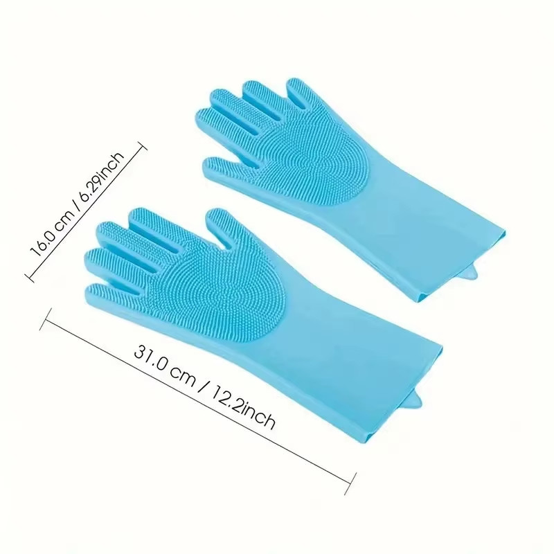 Blue Silicone Multi-Purpose Cleaning Gloves