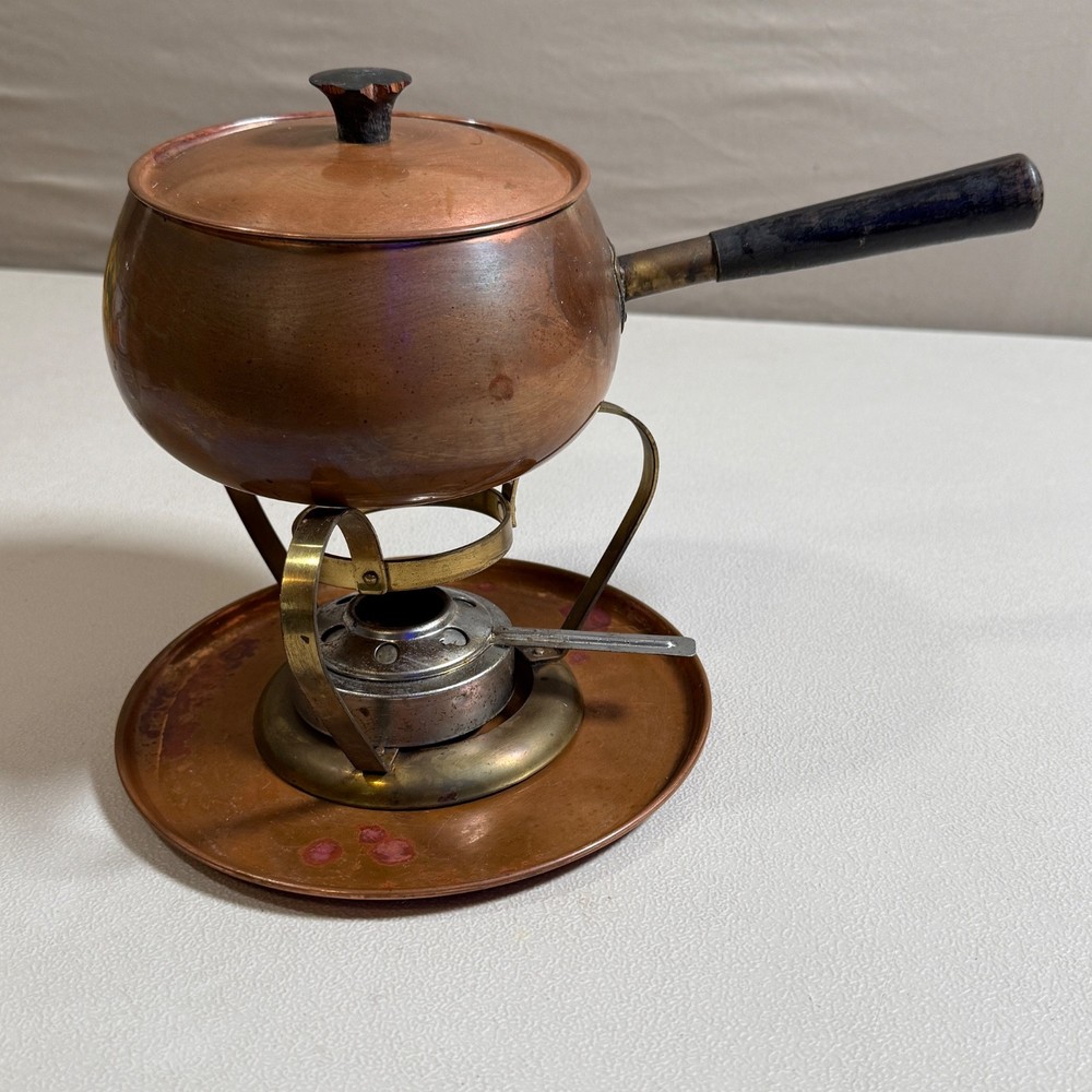 Vintage Mid Century Copper Fondue Set
