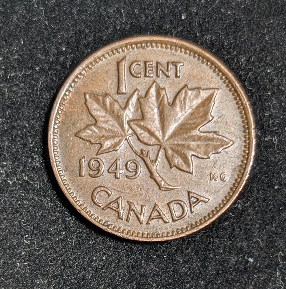 1949 Canada 1 Cent Circulated KM# 32 Brown