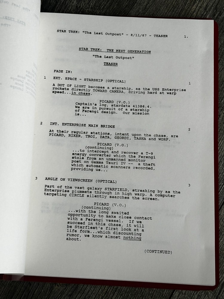 STAR TREK Script The Next Generation Last Outpost 2nd Revised Final Draft 1987