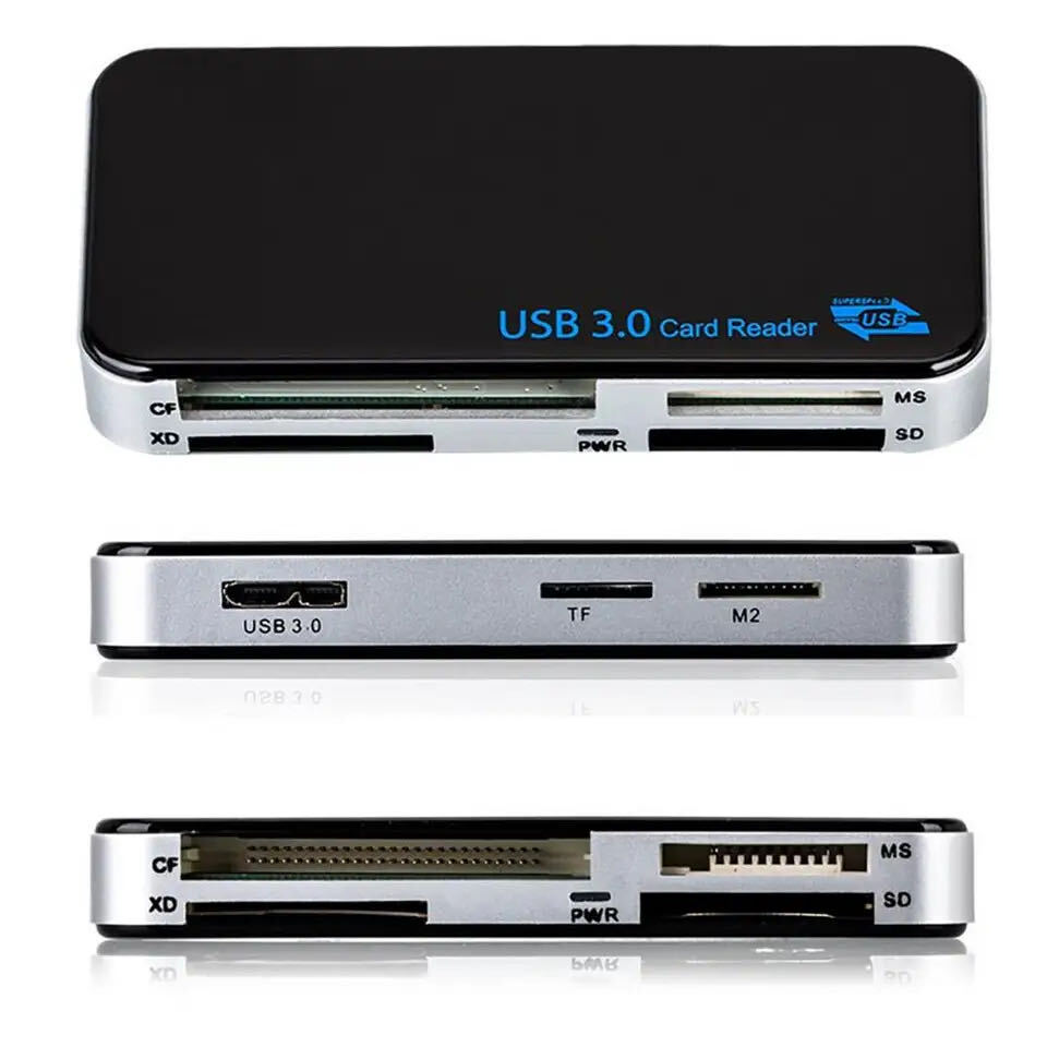 USB 3.0 Memory Card Reader Adapter 5GBPS Fit CF/TF/SD/Micro SD/XD/M2/MS Card Lot