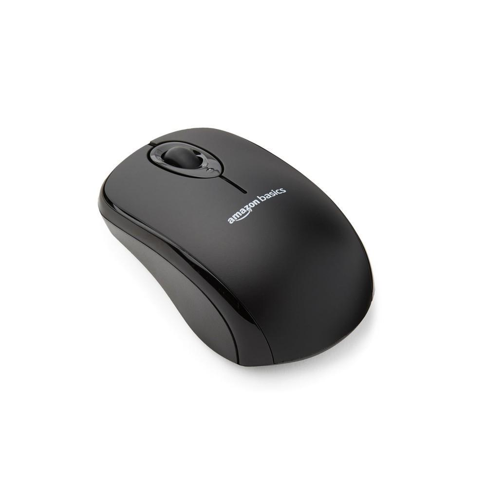 Amazon Basics Wireless Optical Mouse 2.4GHz USB Nano Receiver Computer Black