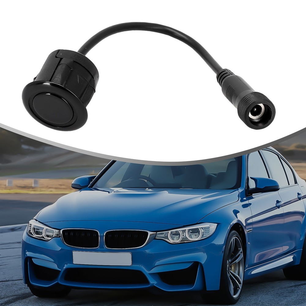 Black Car Reverse Parking Sensor 18 5mm Cable Waterproof and Efficient
