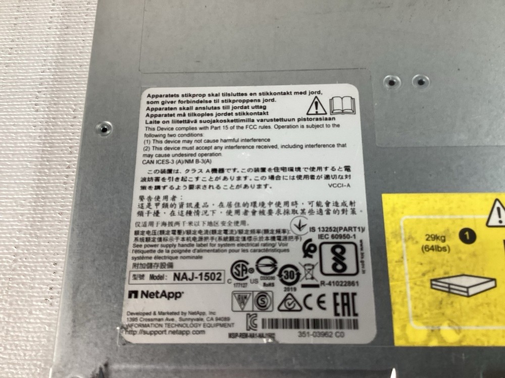 NetApp NAJ-1502 12 Bay 3.5" SAS Storage Disk Array w/ 12x 4TB HDD