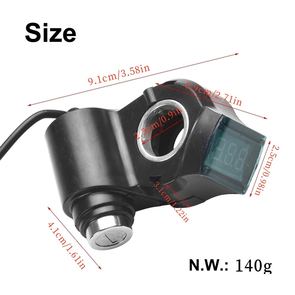 Durable E-Bike Throttle Control Switch Voltage Display Key Lock for Electric