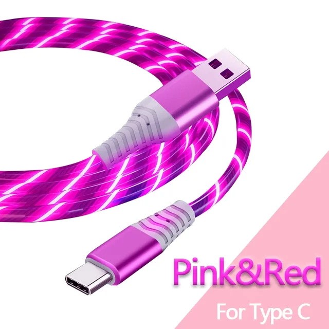 1PC Fast Charging Luminous Mobile Phone Charging Data Cable Type-C & IOS 1M
