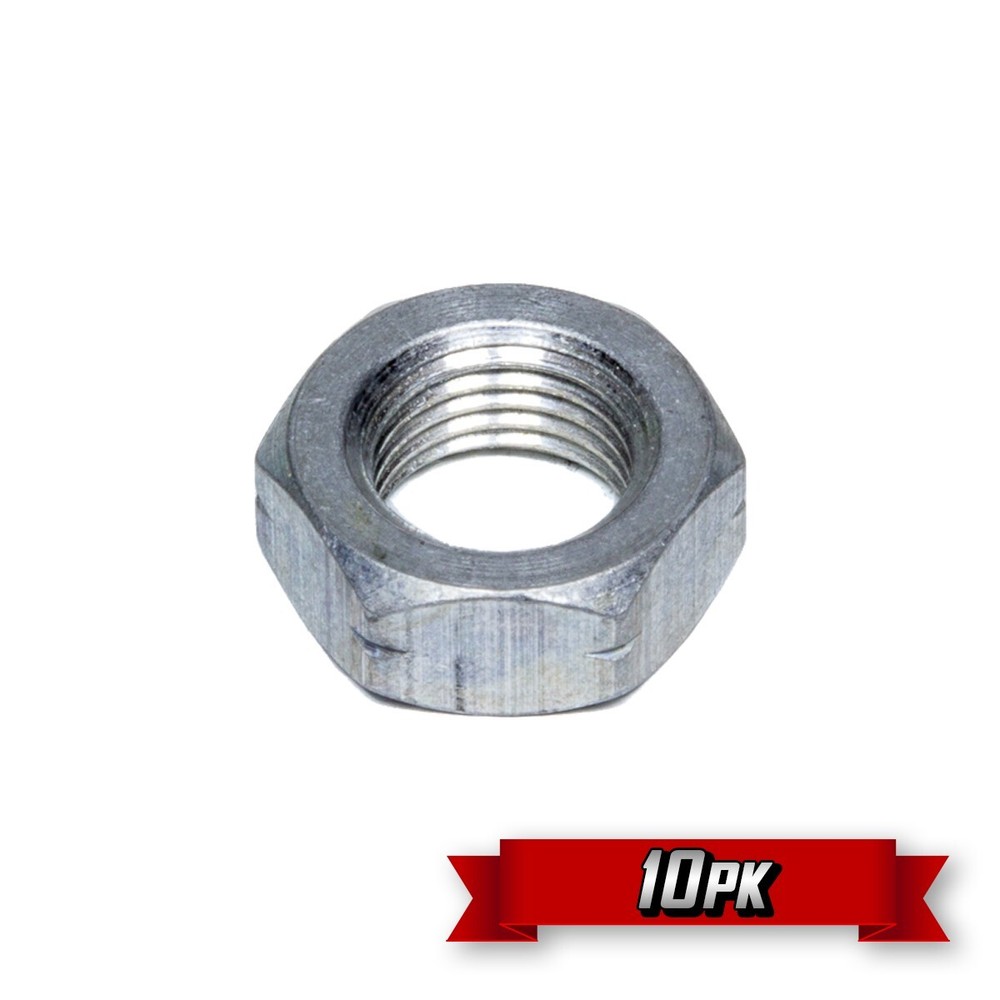 Hex Jam Nut, 3/8"-24 RH Thread, Aluminum {10pk}