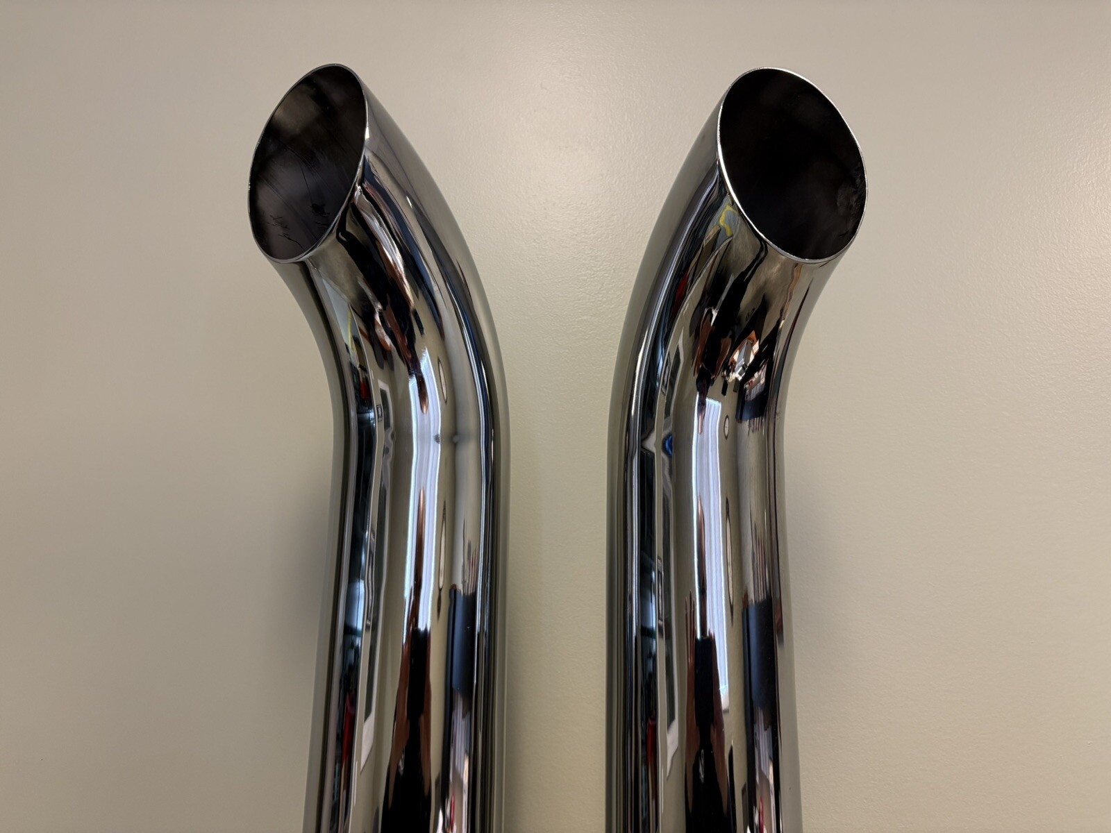 Chrome Stacks 4 Inch Curved Pipe 4"X70” Chrome Exhaust (Pair) Free Shipping!!